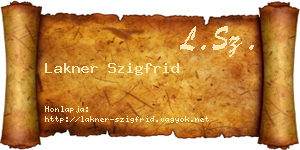 Lakner Szigfrid névjegykártya